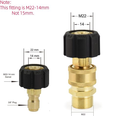 SOLID BARASS M22-14 pressure washer fitting size